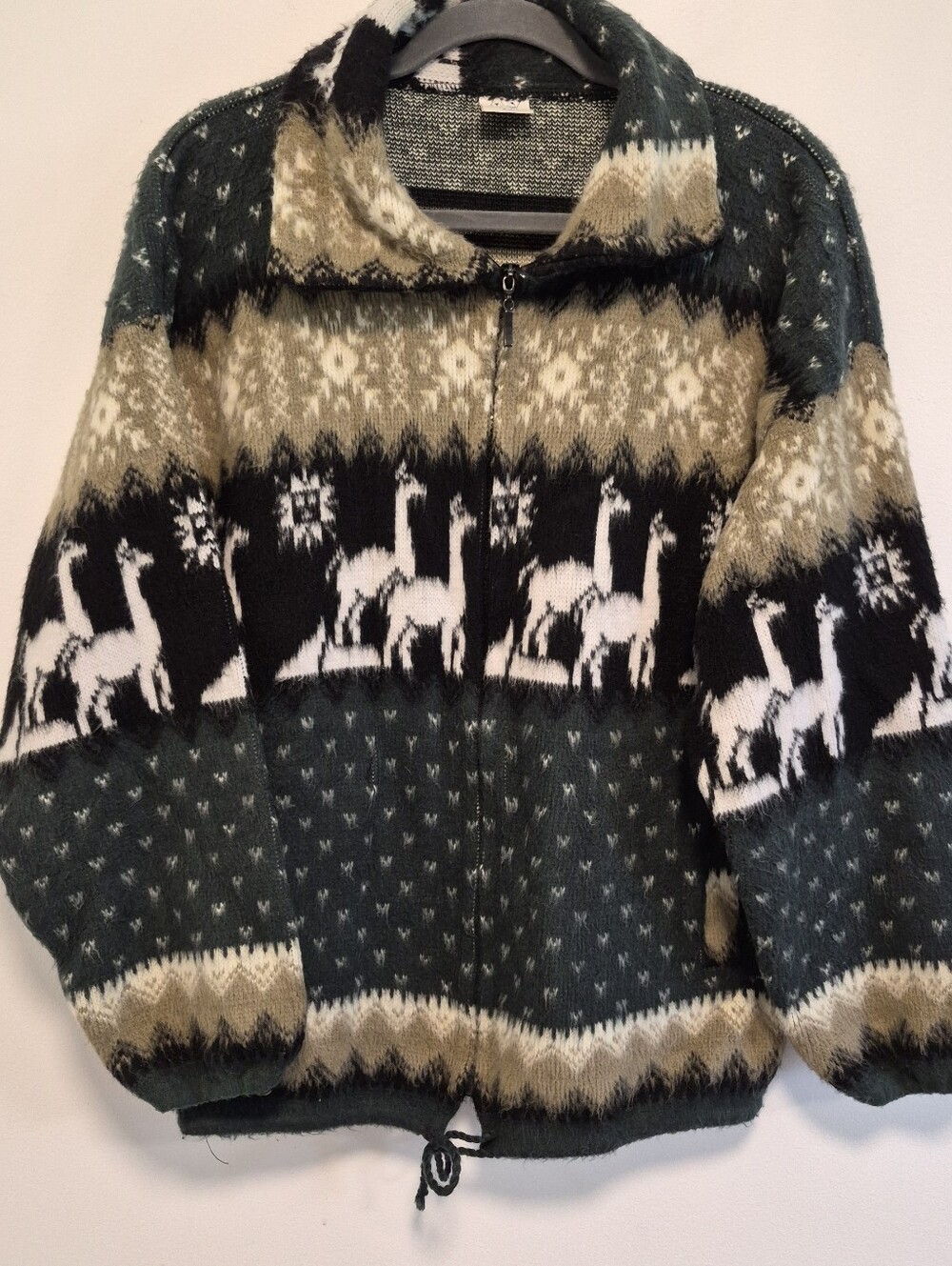 Vtg Yari Artesanias Wool Jacket Zip Sweater Alpaca Ll… - Gem
